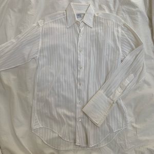 Craig Taylor White pin strip collared button down
